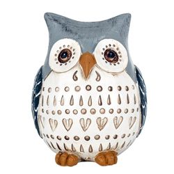 Figura Buho Decoración Azul