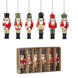 Figura Cascanueces Set 6 Decoración Arbol Navidad Edelmann