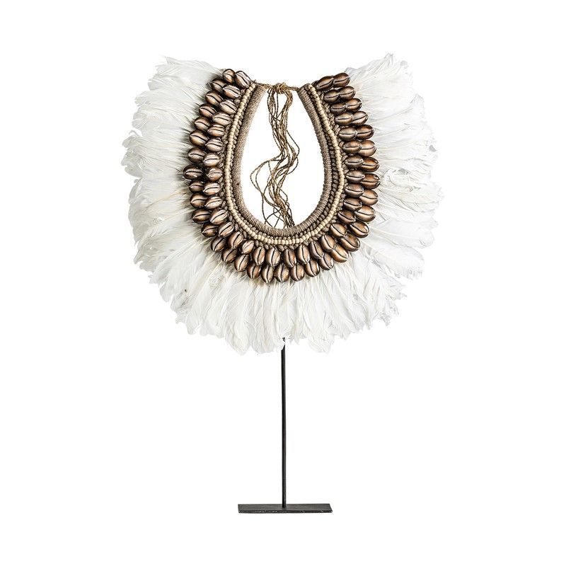 Figura Collar de Hierro Blanco/Marrón, 45x10x60cm