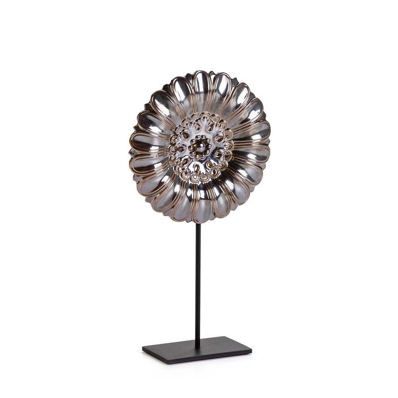 Figura de cerámica marrón y metal, 31x10x61 cm