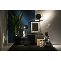 Figura de cristal y metal dorado, 8x8x35 cm