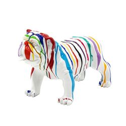 Figura decorativa Bulldog de pie M,  61  x  32  x  38 cm, en poliresina multicolor |  Colección Thor