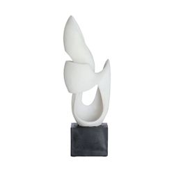 Figura decorativa  de poliresina en blanco y negro, 19 x 12 x 48 cm | Lume