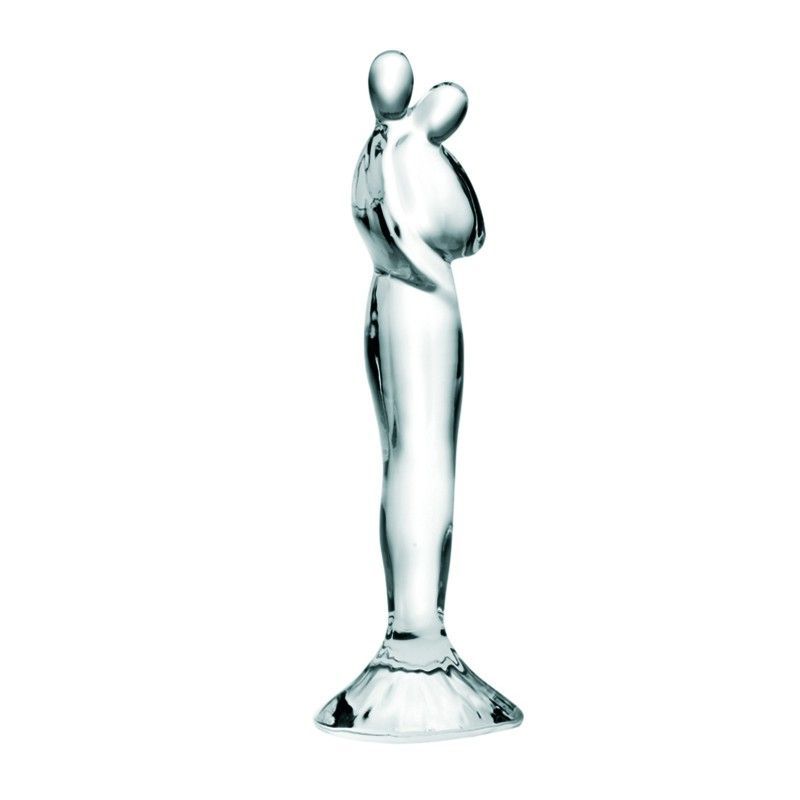 Figura decorativa Pareja de cristal transparente, Ø 7,8 x 24 cm | Fusion