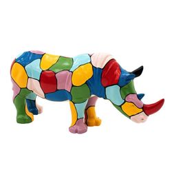 Figura decorativa Rinoceronte  L,  104  x  26  x  47 cm, en poliresina multicolor