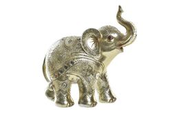 Figura elefante decoración dorado grande resina
