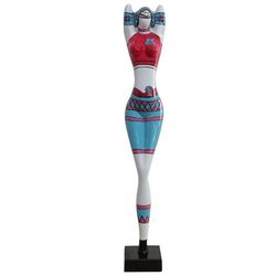 Figura femenina Kristen, 19 x 15 x 101 cm, en poliresina multicolor