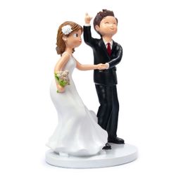 Figura pastel Boda novios juerga