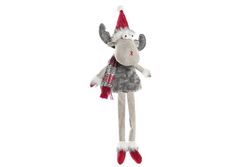 Figura Reno Navidad Rojo Gris 20X15X55