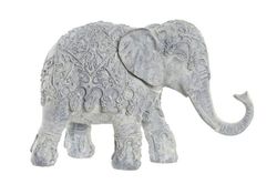 Figura resina elefante decoración resina gris claro