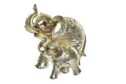 Figuras elefantes decoración dorado medianos resina