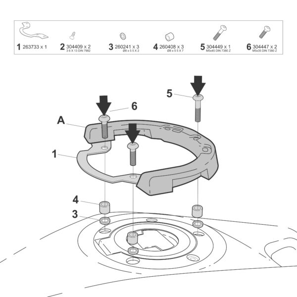 FIJACIÓN BOLSA DEPÓSITO CLICK SYSTEM | Específica para YAMAHA TRACER 7 / TENERE 700 / MT07 / MT125