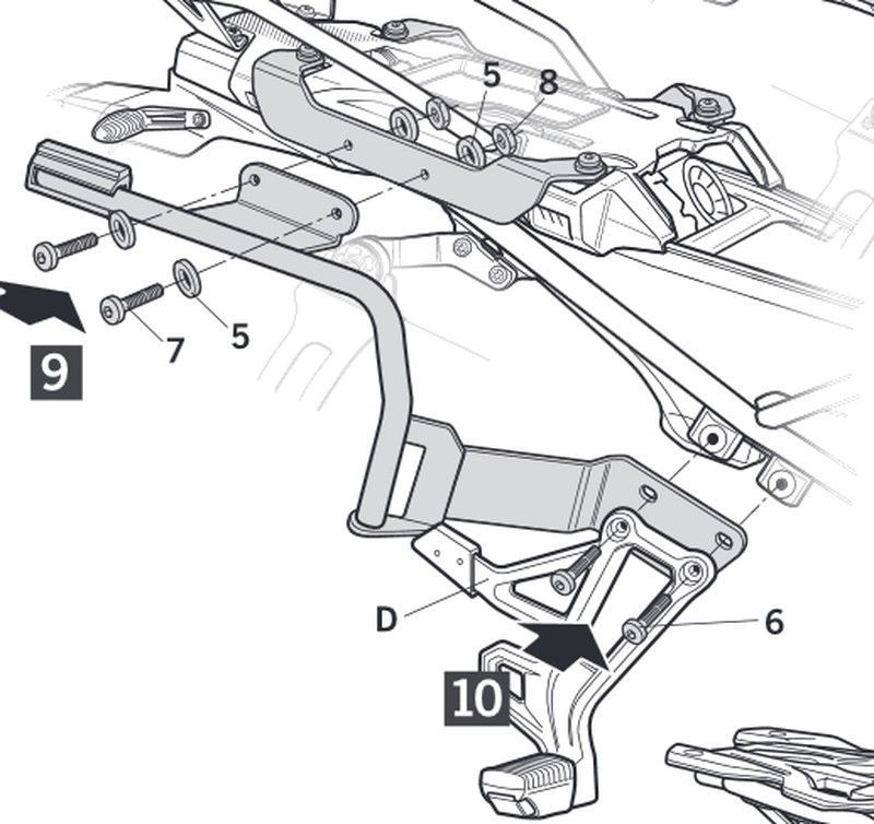 Fijaciones laterales shad 3p bmw f850 gs '18