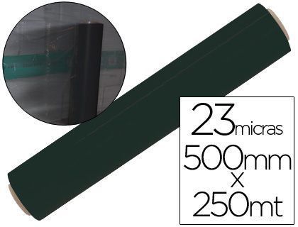Film Extensible Manual Bobina -Ancho 500 Mm. -Largo 250 Mt Espesor 23 Micras Negro