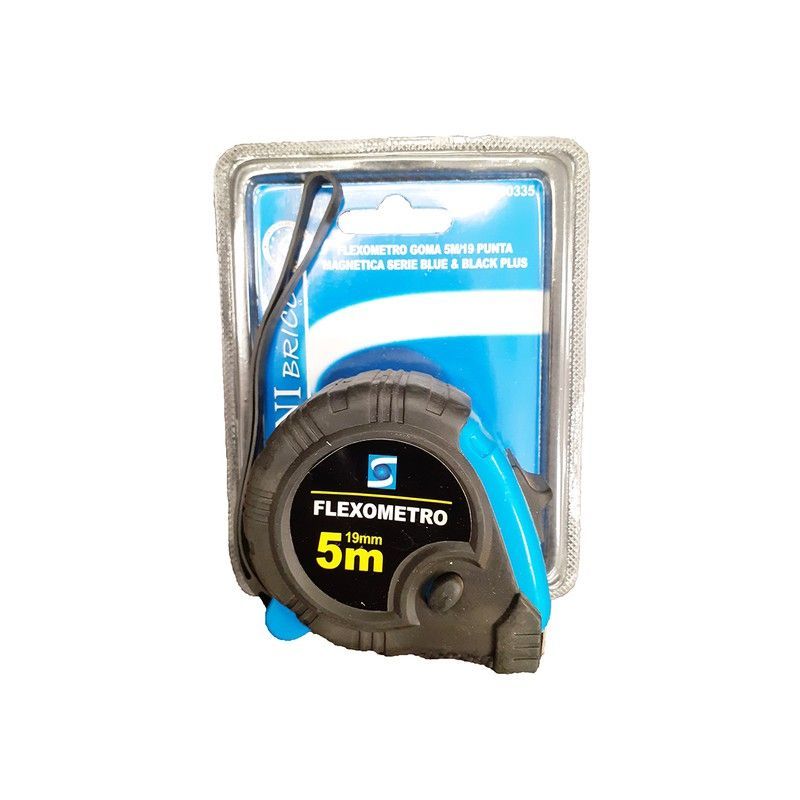 Flexometro 5 m. (19 mm) carcasa goma con freno y punta magnética