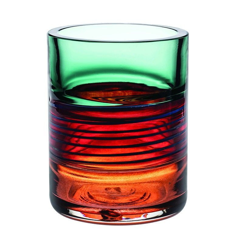 Florero bajo de vidrio multicolor, Ø 19,5 x 26 cm | Cloudy Butterflies