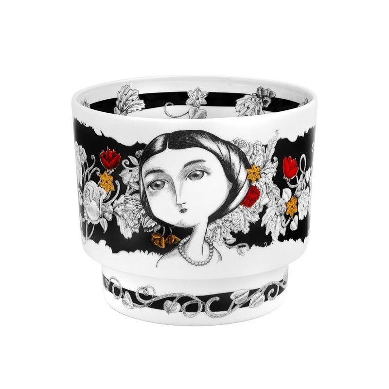 Florero reina Estefânia de porcelana en multicolor, 18 x 18 x 15,7 cm | Raihas de Portugal