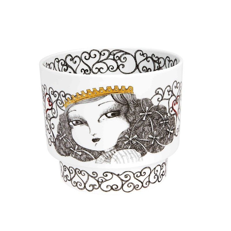 Florero reina Inês de Castro de porcelana en multicolor, 18 x 18 x 15,7 cm | Raihas de Portugal