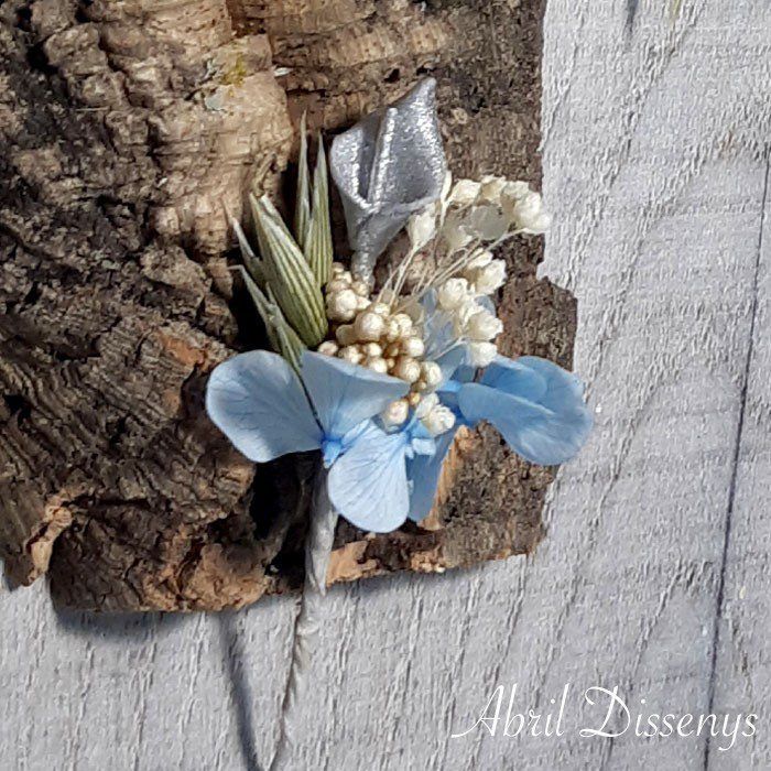 Flores Azul y Plata Set de tres