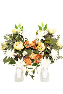 Flores de magnolio artificiales para este ramo de flores para cementerio