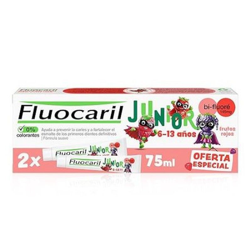 Fluocaril Junior Gel Frutos Rojos 2x75ml