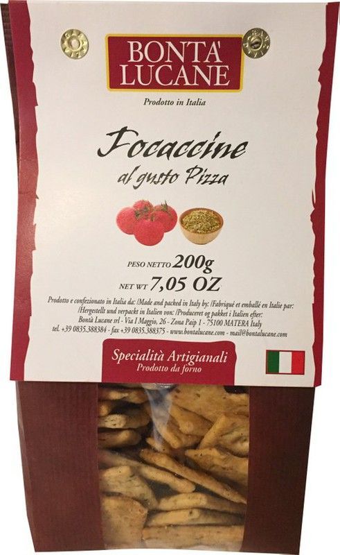 Focaccine tomate y oregano 200 grs