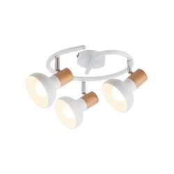 Foco 3Xe14 Blanco/Madera Holly Focos Moderno