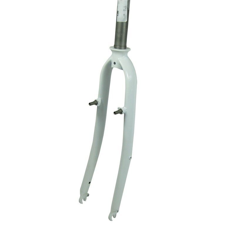 Fork rigid trek 700c threaded/v-brake/curved 220mm white