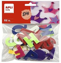 Formas fieltro letras adhesivas 52 und.