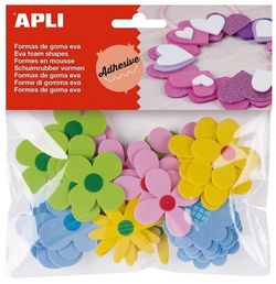 Formas goma eva adhesivas flores estampadas 40 und.