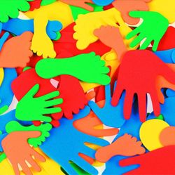 Formas goma eva Pies y Manos adhesivas - EU