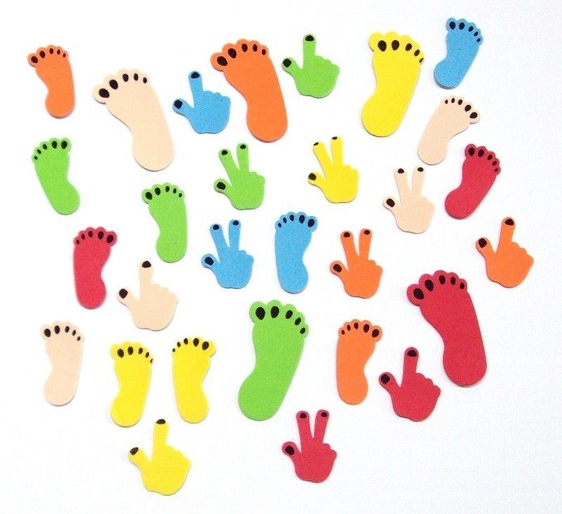 Formas goma eva Pies y Manos adhesivos - UE