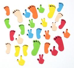 Formas goma eva Pies y Manos adhesivos - UE