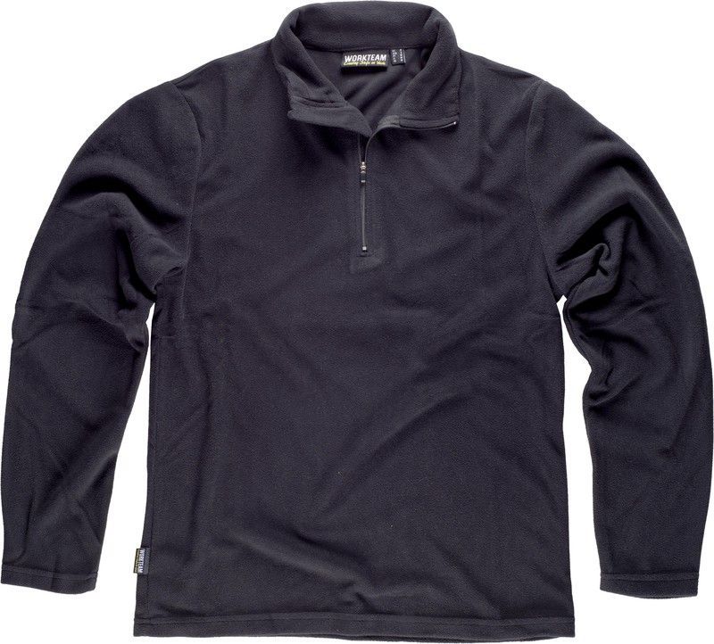 Forro polar básico cierre media cremallera 160gr Negro