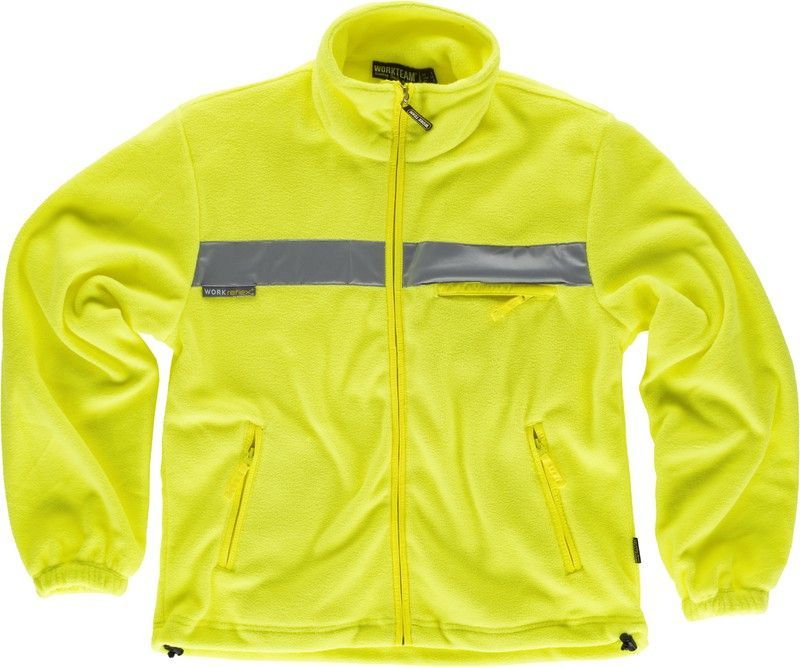 Forro polar con cremallera / cintas reflectantes Amarillo