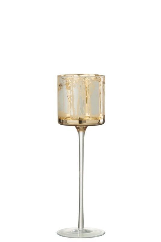 Fotosforo Portavelas de Pié Oro Grande Especial Navidad