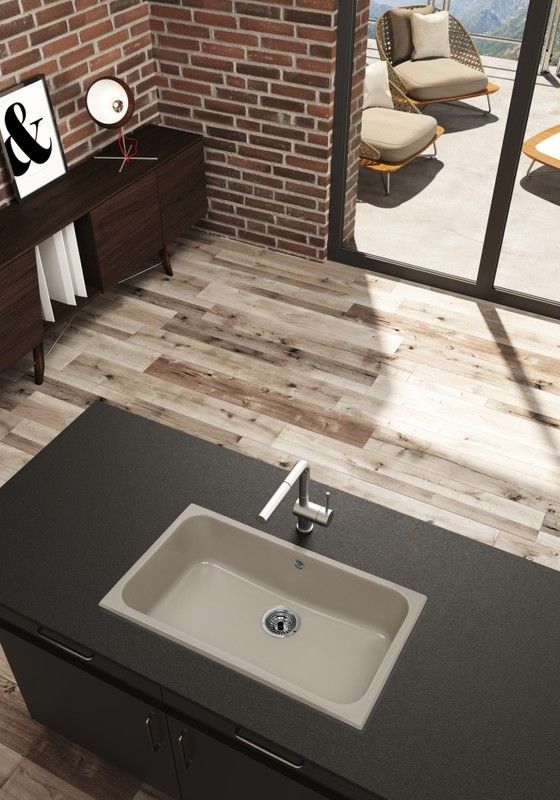 Fregadero Ares rectangular Pergamon brillo