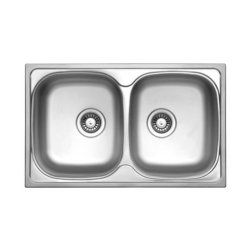 Fregadero HF 78 CC dos cubetas con válvula  ICOBEN 3002613