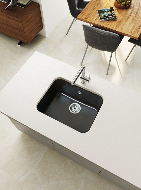 Fregadero Syan Aquiles rectangular Carbón brillo