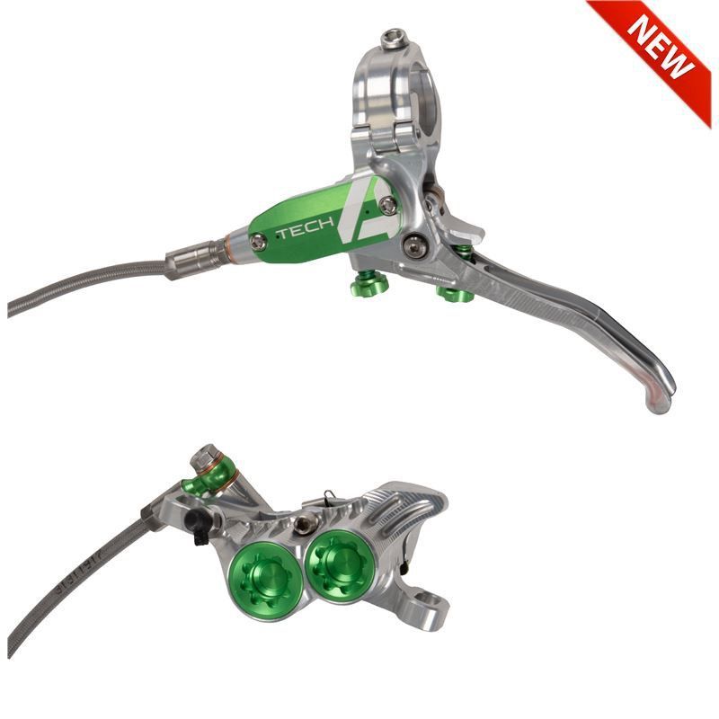 🚵‍♂️ Freno Hope Tech 4 V4 Trasero Plata/Verde – Potencia y Control Premium Compatible E-Bike 🔥🛑