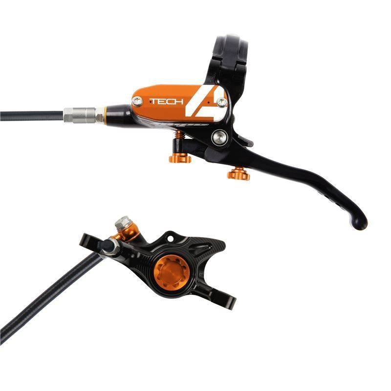 🔥 Freno HOPE Tech 4 X2 Delantero Negro/Naranja – Potencia y Control Superior 🚴‍♂️🖤🧡