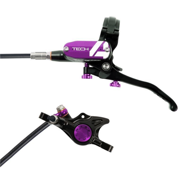 🚵‍♂️ Freno HOPE Tech 4 X2 Delantero Negro/Violeta – Precisión y Control Premium para MTB 🔥🛑