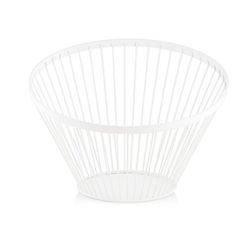 Frutero Cónico de Metal Blanco, 30x30x20,5cm