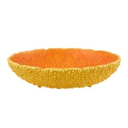 Frutero de loza en amarillo y naranja, Ø 35,5 x 8,9 cm | Amazónia