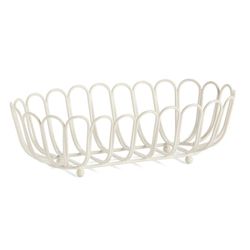 Frutero de metal blanco, 28,5 x 15 x 9 cm | Flower