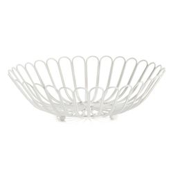 Frutero de metal blanco, Ø31,5 x 9 cm | Flower