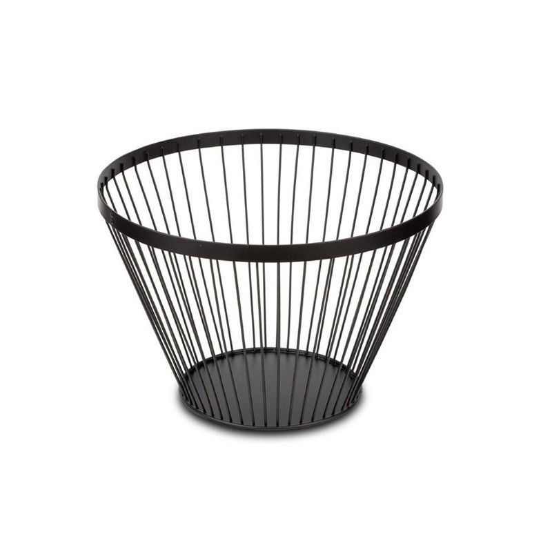 Frutero de metal en negro, 30 x 30 x 20 cm | Cónico