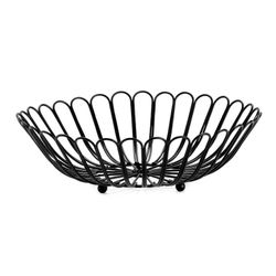 Frutero de metal negro, Ø31,5 x 9 cm | Flower