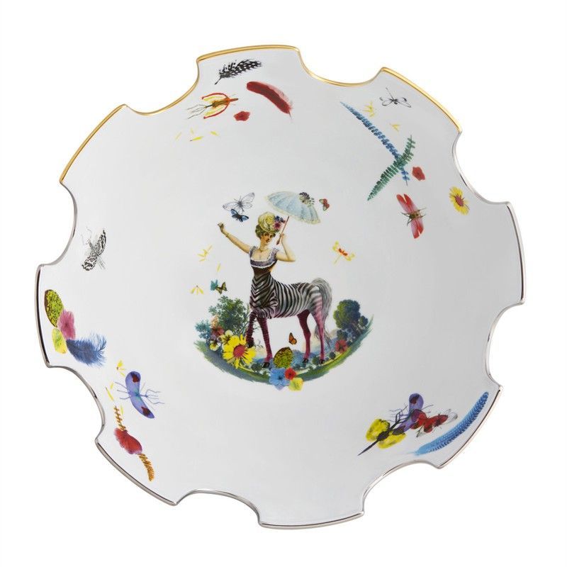 Frutero de porcelana en multicolor, Ø 31,8 x 16,1 cm | Caribe