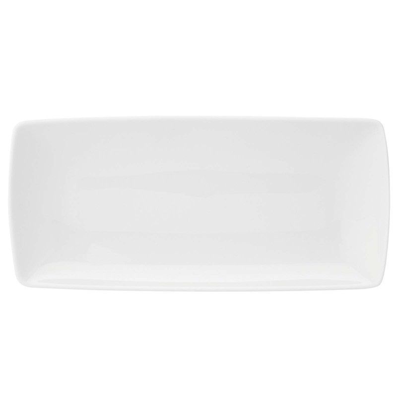 Fuente bagueté porcelana Carré Whité, 32,4x14,5x2,8 cm